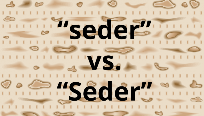 Is Seder capitalized?